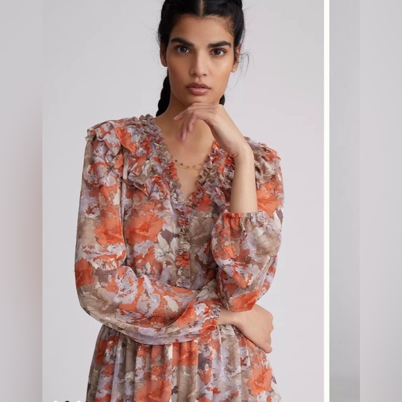 NWOT current air Ruffled Floral Mini Dress Xs - Picture 2 of 7